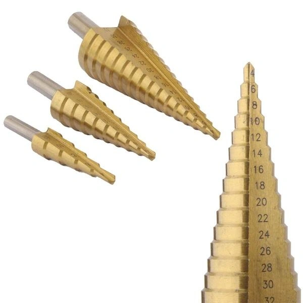 3X Large HSS Steel Step Cone Drill Titanium Bit Set Hole Cutter (4-32, 4-20, 4-12mm)