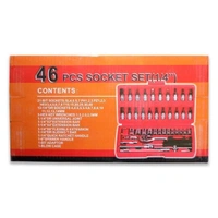 Socket 1/4 Inch Combination Repair Tool Kit (Red, 46 pcs)