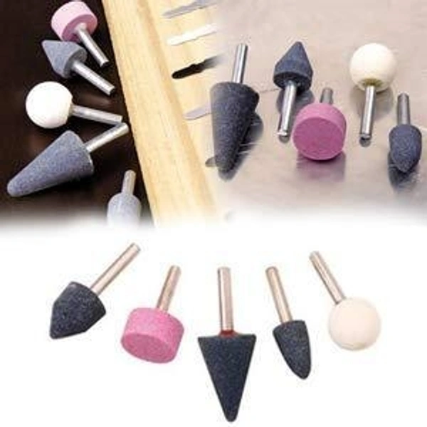 5 Pcs Shank Abrasive Mounted Stone (Multicolour)