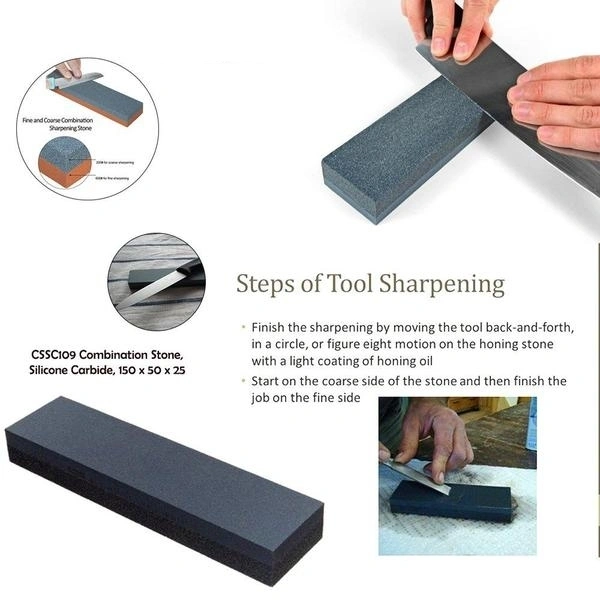 Silicone Carbide Combination Stone Knife Sharpener for Both Knives and Tools