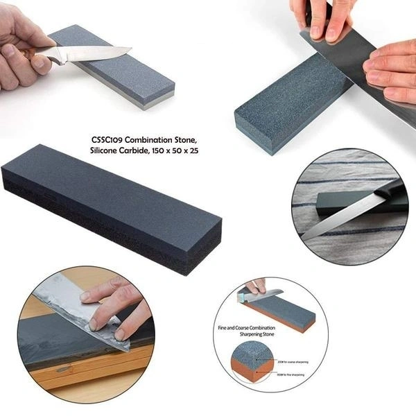 Silicone Carbide Combination Stone Knife Sharpener for Both Knives and Tools