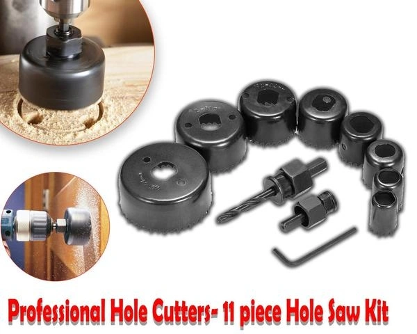 Wood Hole Saw Cutting Set (11 pcs, 19-64mm, Multicolour)