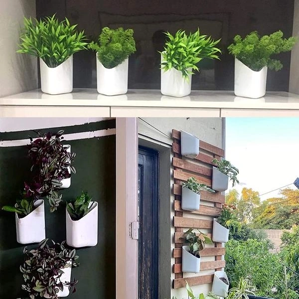 Plastic Vertical Hanging Planter Pot (Multicolour)