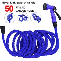 50 Ft Expandable Hose Pipe Nozzle For Garden Wash Car Bike With Spray Gun