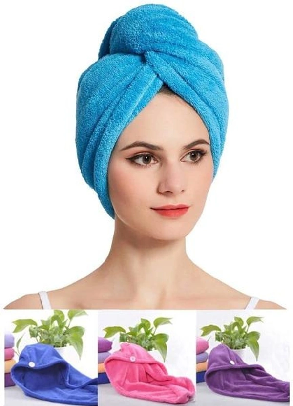 Quick Turban Hair-Drying Absorbent Microfiber Towel/Dry Shower Caps (1 Pc)