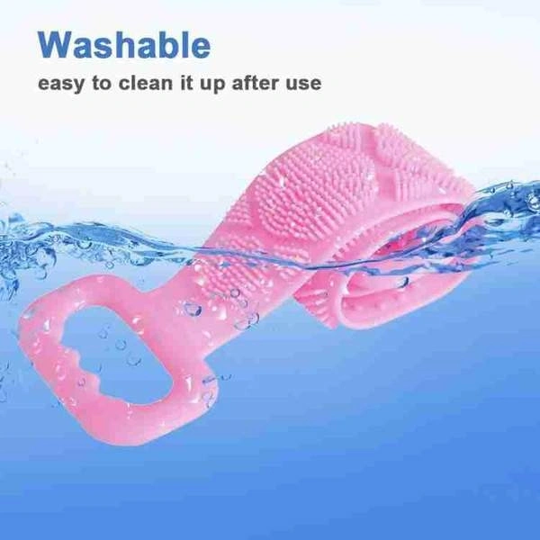 Silicone Body Back Scrubber Double Side Bathing Brush for Skin Deep Cleaning