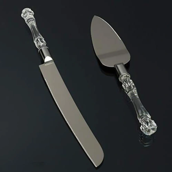 Stainless Steel Cake Knife Server Set with Handle Slicer