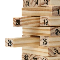 (Out Of Stock) 54 Pcs Blocks 4 Dices Wooden Tumbling Stacking Building