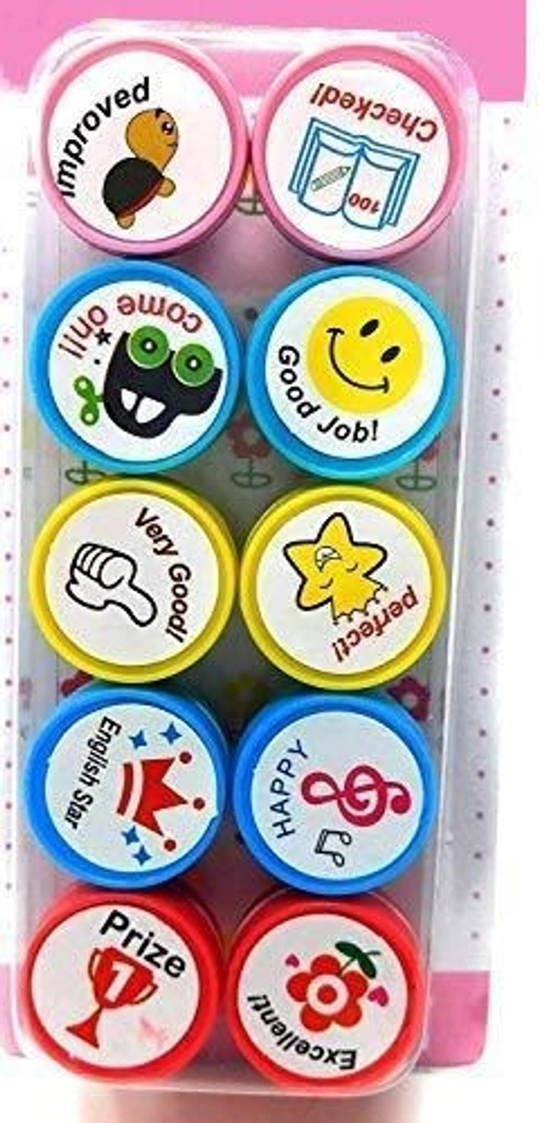 Motivation Stamps Pencil Top for Students, Kids (10Pack)