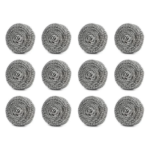 (Stock Out)Round Shape Stainless Steel Ball Scrubber (Pack of 12)