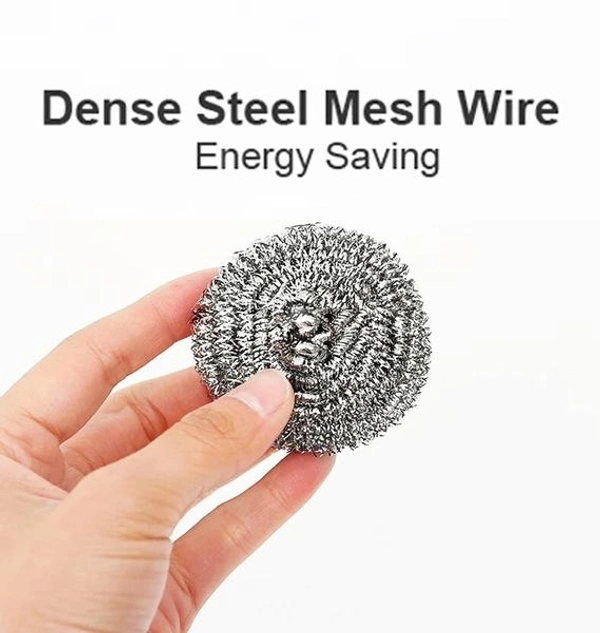 (Stock Out)Round Shape Stainless Steel Ball Scrubber (Pack of 12)