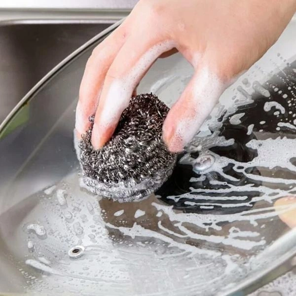 (Stock Out)Round Shape Stainless Steel Ball Scrubber (Pack of 12)