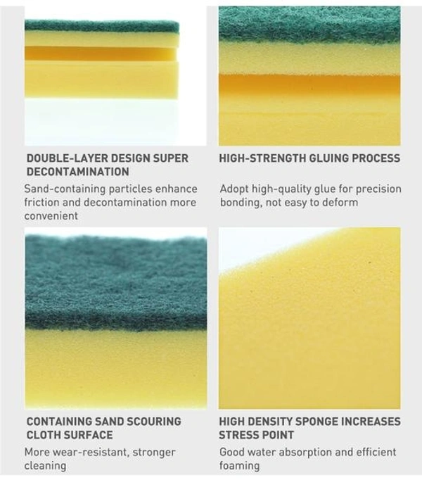 Scrub Sponge 2 in 1 PAD for Kitchen, Sink, Bathroom Cleaning Scrubber (6 pc)