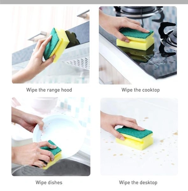 Scrub Sponge 2 in 1 PAD for Kitchen, Sink, Bathroom Cleaning Scrubber (6 pc)