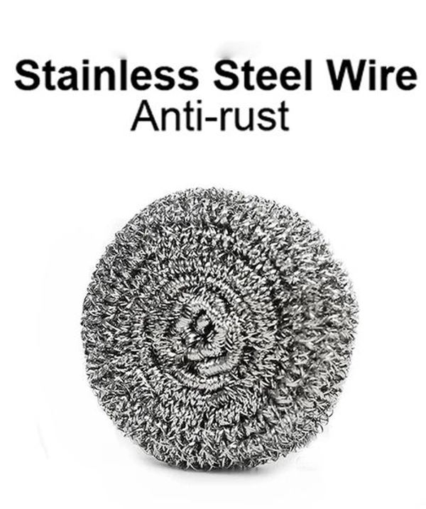 Round Shape Stainless Steel Scrubber (Pack of 6)