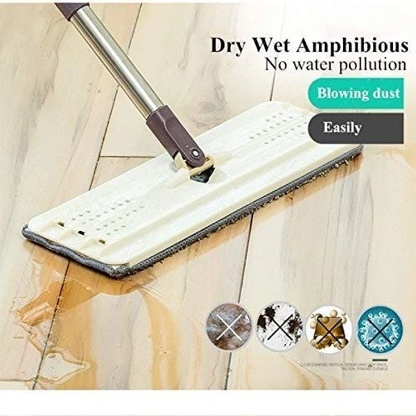 Scratch Cleaning Mop with 2 in 1 Self Clean Wash Dry Hands Free Flat Mop