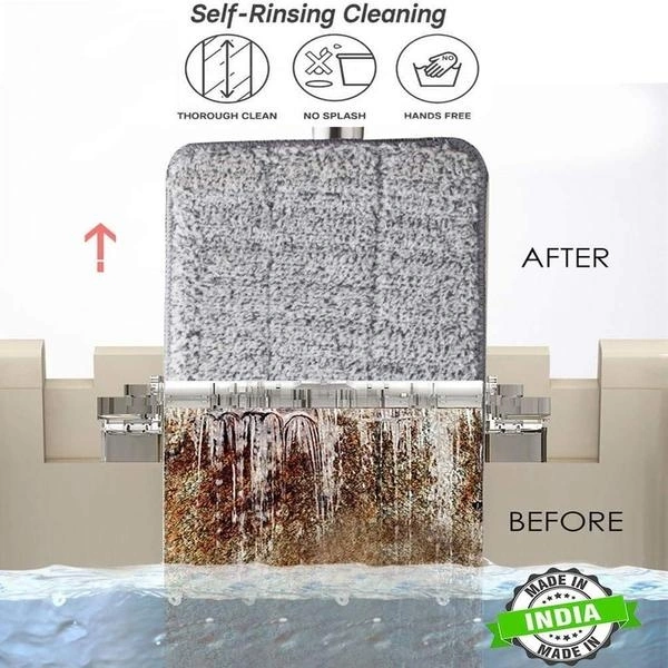 Scratch Cleaning Mop with 2 in 1 Self Clean Wash Dry Hands Free Flat Mop