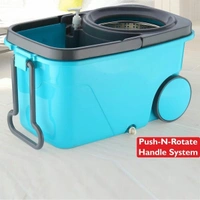 Heavy Duty Microfiber Spin Mop with Plastic Bucket (Multicolour)