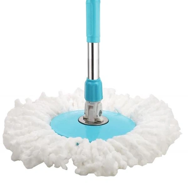 Heavy Duty Microfiber Spin Mop with Plastic Bucket (Multicolour)