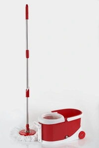 (Stock Out) Heavy Duty Microfiber Spin Mop with Plastic Bucket