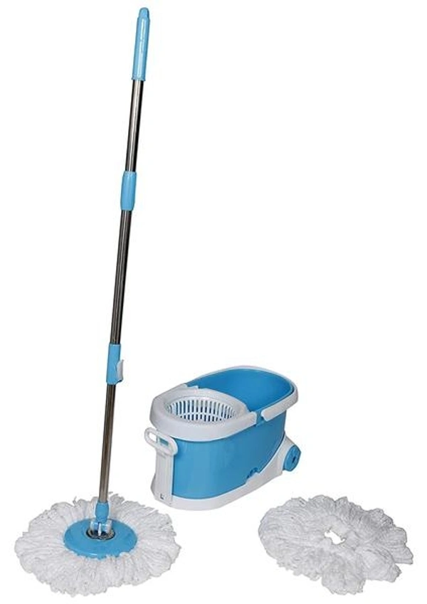 (Stock Out) Heavy Duty Microfiber Spin Mop with Plastic Bucket