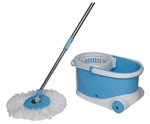 (Stock Out) Heavy Duty Microfiber Spin Mop with Plastic Bucket