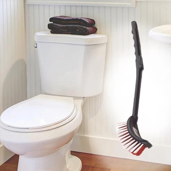 (Out Stock) Single Side Bristle Plastic Toilet Cleaning Brush (Black Color)