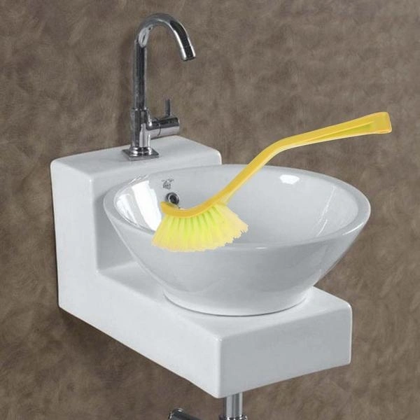 Plastic Wash Basin/Toilet Seat Cleaning Brush (Multicolour)