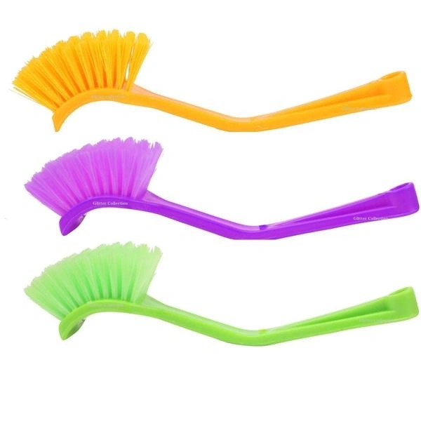 Plastic Wash Basin/Toilet Seat Cleaning Brush (Multicolour)