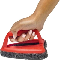 Bathroom Brush with abrasive scrubber for superior tile cleaning