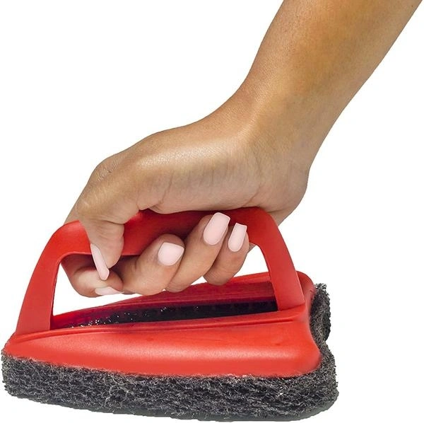 Bathroom Brush with abrasive scrubber for superior tile cleaning