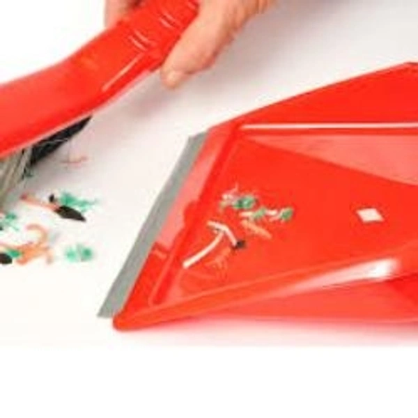 (Stock Out) Heavy Duty Plastic Dustpan with Handle Durable Lightweight Multi Surface Dust Pan