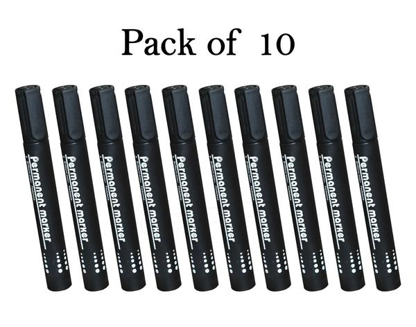 (STOCK OUT) Black Permanent Markers for White Board (Pack of 10)