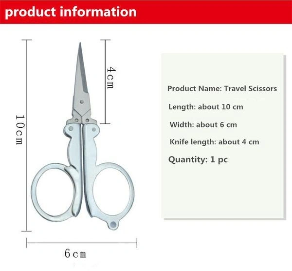 Small Size Folding Cutting Scissor for Paper Cutting, Eyebrow and Beard Trimming