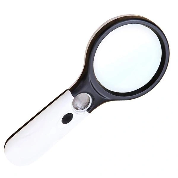 (Stock Out) Handheld Reading Magnifier Glass 3X, 45X with 3 LED Lights for Reading/Maps/Watch Repair