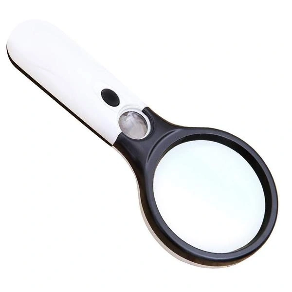 (Stock Out) Handheld Reading Magnifier Glass 3X, 45X with 3 LED Lights for Reading/Maps/Watch Repair