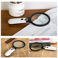 (Stock Out) Handheld Reading Magnifier Glass 3X, 45X with 3 LED Lights for Reading/Maps/Watch Repair