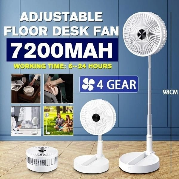 Silent and Portable High Speed Foldable Table Fan with USB Charging Feature