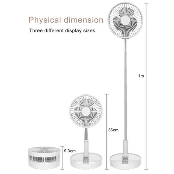 Silent and Portable High Speed Foldable Table Fan with USB Charging Feature