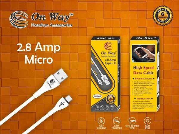 (Stock Out) Regular Micro USB Cable 2.8 Amp Fast Charging Cable