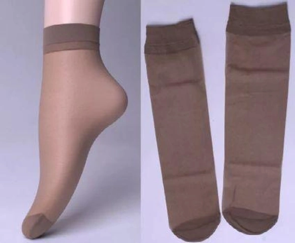 1213 (pack of 5) Soft Transparent Women's Ankle Length Silk Socks - ⛔ut of Stock