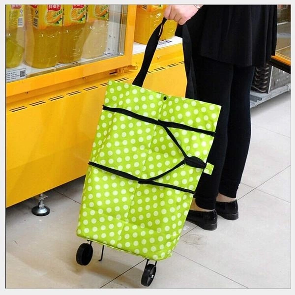 1652 Folding Cart Bags Trolley Shopping Bag For Travel Luggage - 
