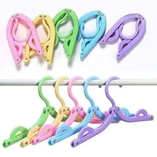 1432P Portable & Foldable Multicolor Plastic Hangers(Set Of 5)