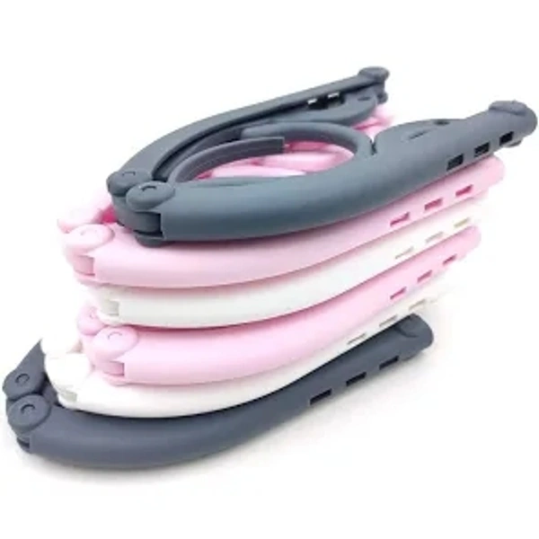 1432P Portable & Foldable Multicolor Plastic Hangers(Set Of 5)