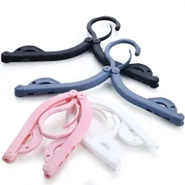 1432P Portable & Foldable Multicolor Plastic Hangers(Set Of 5)