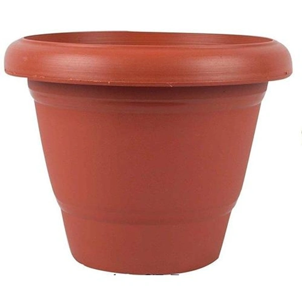 0822 Garden Heavy Plastic Planter Pot/Gamla (Brown, Pack of 1)
