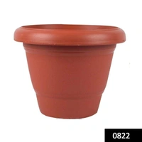 0822 Garden Heavy Plastic Planter Pot/Gamla (Brown, Pack of 1)