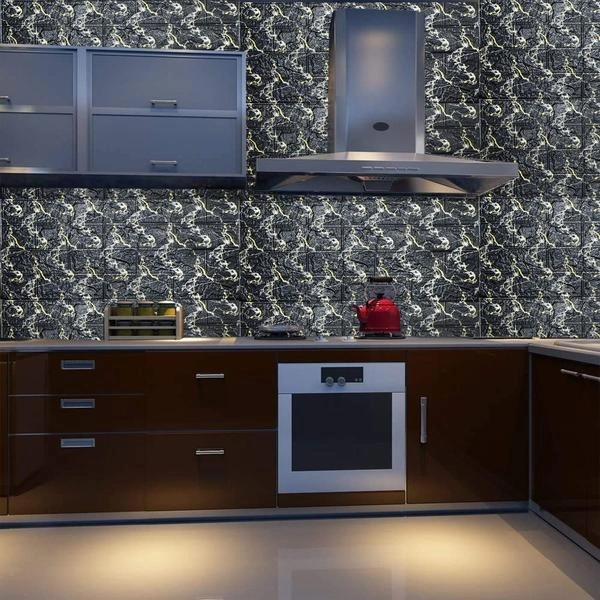 1716 Wall 3D Ceiling Wallpaper Tiles Panel Vinyl Stickers Self-Adhesive for Home (Black)