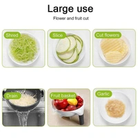2161 10 in 1 Multifunctional Vegetable Fruits Cutter/Slicer Shredder with Rotating Drain Basket