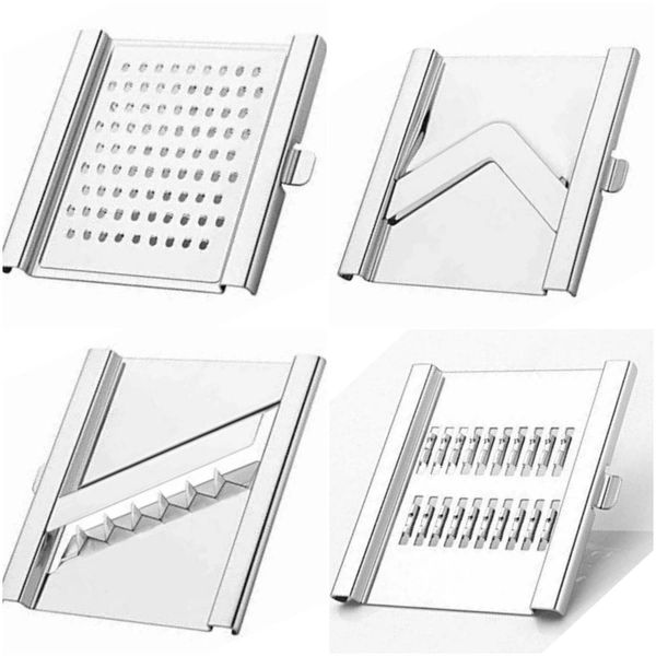2142 6 in 1 Stainless Steel Kitchen Chips Chopper Cutter Slicer and Grater with Handle